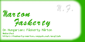 marton faskerty business card